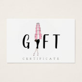 Meisje in roze jurk met jurk op de dummy visitekaartje (Voorkant)