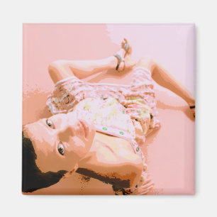 meisje in roze magneet