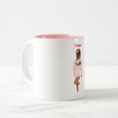 Meisje in Roze Malibu - Aangepaste koffie Tweekleurige Koffiemok (Voorkant links)
