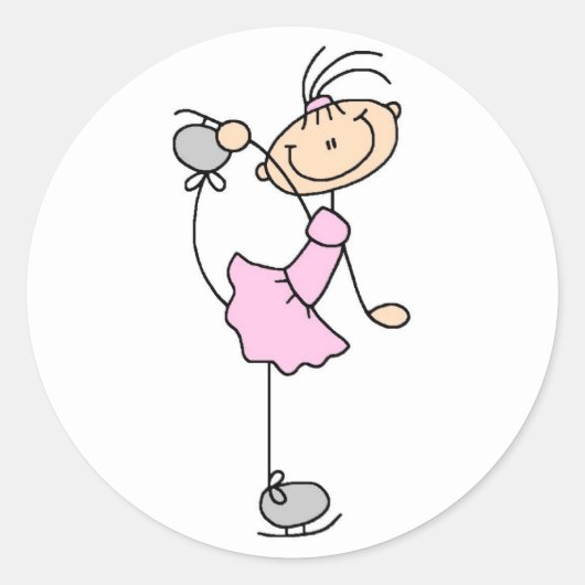 Meisje in roze schaatser Sticker (Voorkant)
