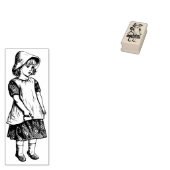 meisje in schattige outfit rubberstempel (Gestempeld)