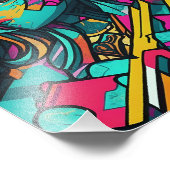 Meisje in stedelijke muurstijl - AI Art Foto Afdruk (Hoek)