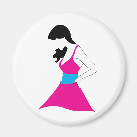 Meisje in Sundress Magneet (Voorkant)