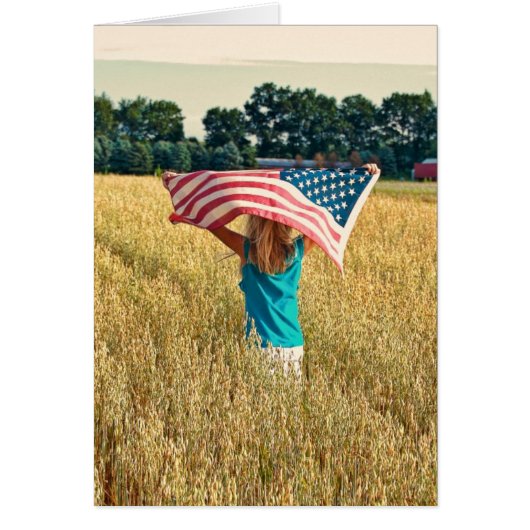 Meisje in tarweveld dank u (Voorkant)