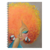 Meisje in vuur en vlam! Zwarte Vrouw, Kleurrijk Ha Notitieboek (Voorkant)