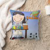 Meisje in Wetenschap Lab Kussen (Deken)