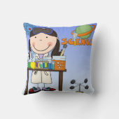 Meisje in Wetenschap Lab Kussen (Achterkant)