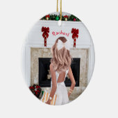 Meisje in White, aangepast Keramisch Ornament (Rechts)