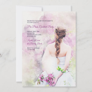 Meisje in White Dress Preprom Party Invitation Kaart