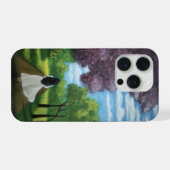 Meisje in witte jurk iPhone hoesje (Achterkant horizontaal)