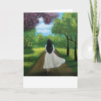 Meisje in witte jurk kaart