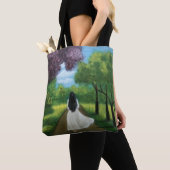 Meisje in witte jurk tote bag (Dichtbij)