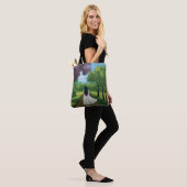 Meisje in witte jurk tote bag (Op model)