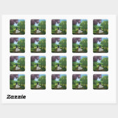 Meisje in witte jurk vierkante sticker (Vel)