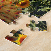 Meisje in zonnebloemveld legpuzzel (Zijkant)