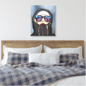 Meisje in zonnebril Wintertijd Canvas Afdruk (Insitu (Slaapkamer))