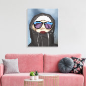 Meisje in zonnebril Wintertijd Canvas Afdruk (Insitu (Woonkamer))