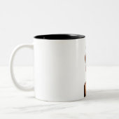 Meisje in zwarte aangepaste koffie tweekleurige koffiemok (Links)