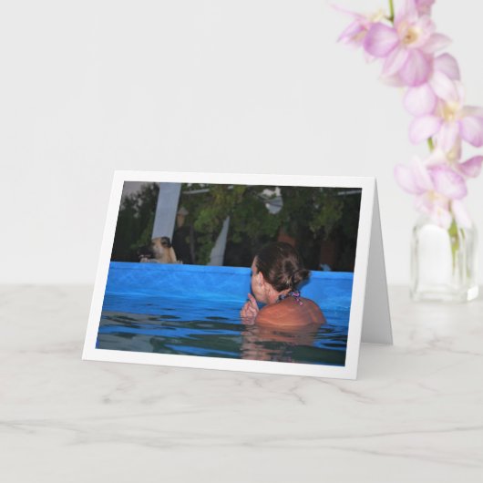 Meisje in zwembad kaart (Orchidee)