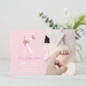 Meisje Initiaal van geboorte X Kaart (Staand voorkant)