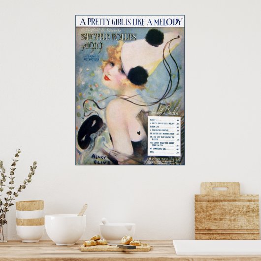 meisje is als een Melody Poster (Keuken)