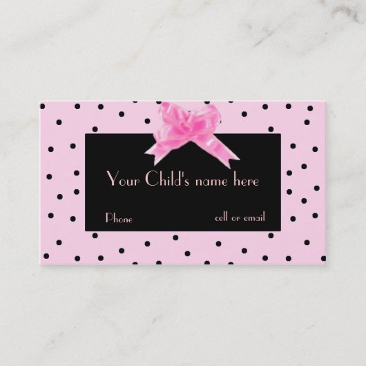 Meisje is in roze roze contactkaartje (Voorkant)