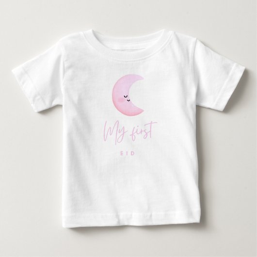 Meisje is mijn eerste Eid Baby fijne trui T-shirt (Voorkant)