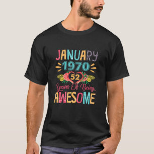 Meisje januari 1970 52 jaar t-shirt