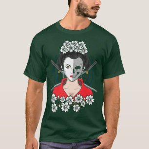 Meisje Japans Samurai  Samurai Cat Geisha A T-shirt