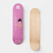 Meisje Japanse stijl met monogram "Bloem" Persoonlijk Skateboard (Voorkant)