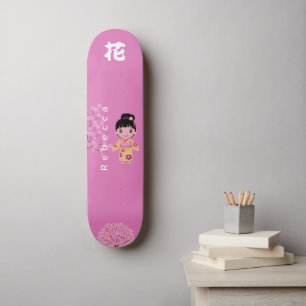 Meisje Japanse stijl met monogram "Bloem" Persoonlijk Skateboard