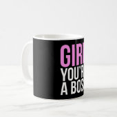 Meisje, je bent een baas koffiemok (Voorkant links)