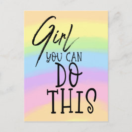 Meisje Je kunt deze inspirerende quote Rainbow Col Briefkaart