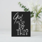 Meisje, je kunt deze inspirerende quote zwart wit  briefkaart (Staand voorkant)