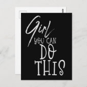 Meisje, je kunt deze inspirerende quote zwart wit  briefkaart (Voorkant / Achterkant)