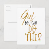 Meisje Je kunt dit bemoedigende citaat doen Goud Z Briefkaart (Voorkant / Achterkant)