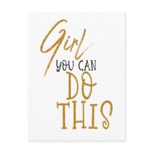 Meisje Je kunt dit bemoedigende citaat doen Goud Z