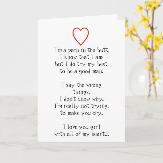 Meisje, je weet dat ik van je hou! kaart (Gele Bloem)