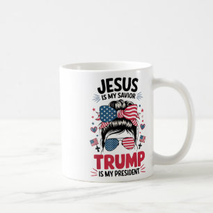Meisje Jesus My Savior Trump President Christelijk Koffiemok
