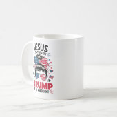 Meisje Jesus My Savior Trump President Christelijk Koffiemok (Voorkant links)