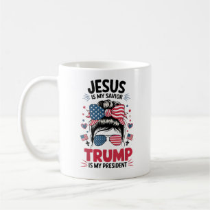 Meisje Jesus My Savior Trump President Christelijk Koffiemok