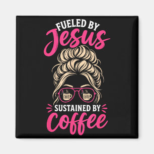 Meisje Jezus Koffie Vrouwen Christelijk Geloof Gel Magneet