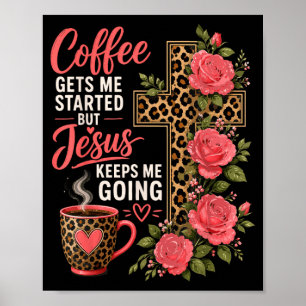 Meisje Jezus Koffie Vrouwen Christelijk Geloof Gel Poster