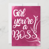 meisje, jij bent een baas - lady boss citaten feestdagenkaart (Voorkant)