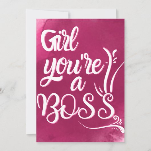 meisje, jij bent een baas -vrouwelijke baas citate feestdagenkaart (Voorkant)