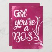 meisje, jij bent een baas -vrouwelijke baas citate feestdagenkaart (Voorkant / Achterkant)
