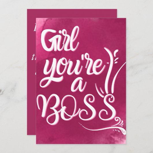 meisje, jij bent een baas -vrouwelijke baas citate feestdagenkaart (Voorkant / Achterkant)