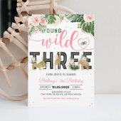 Meisje Jong wild en drie Verjaardagen Kaart