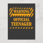 Meisje Jongen 13e Verjaardag Waarschuwing Officiee Briefkaart (Voorkant)