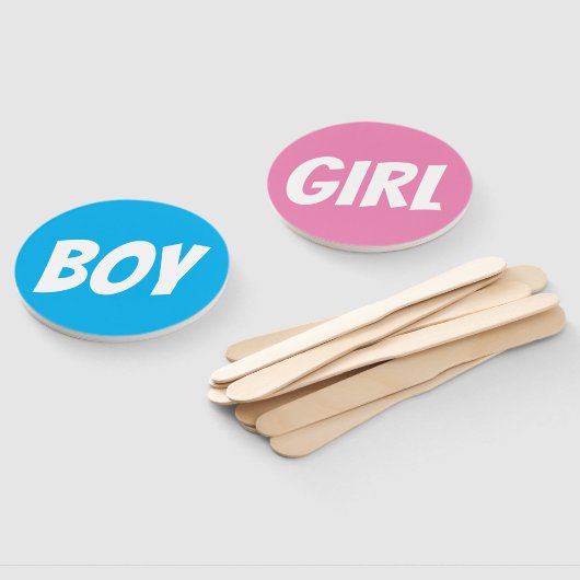 Meisje / Jongen geslacht onthullen blauw roze quiz Handwaaier (Niet-gemonteerd)